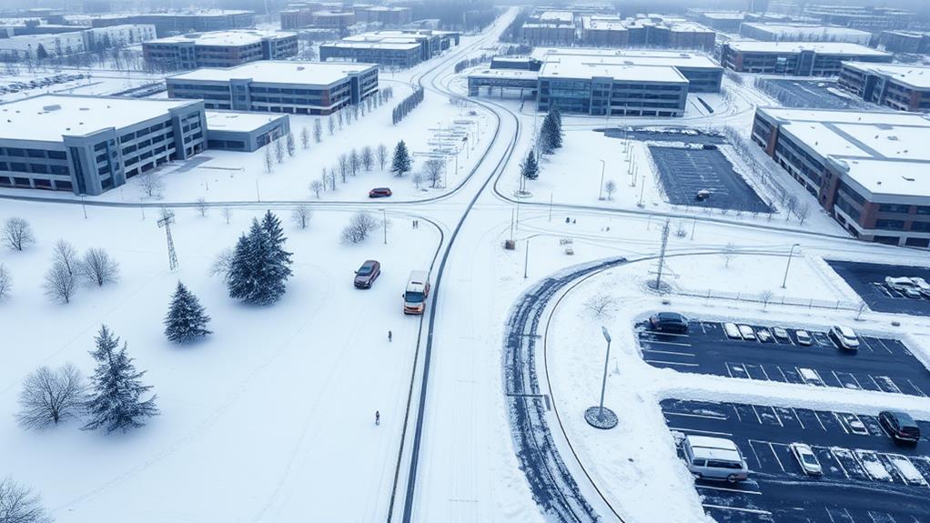 snow plowing for corporate campuses