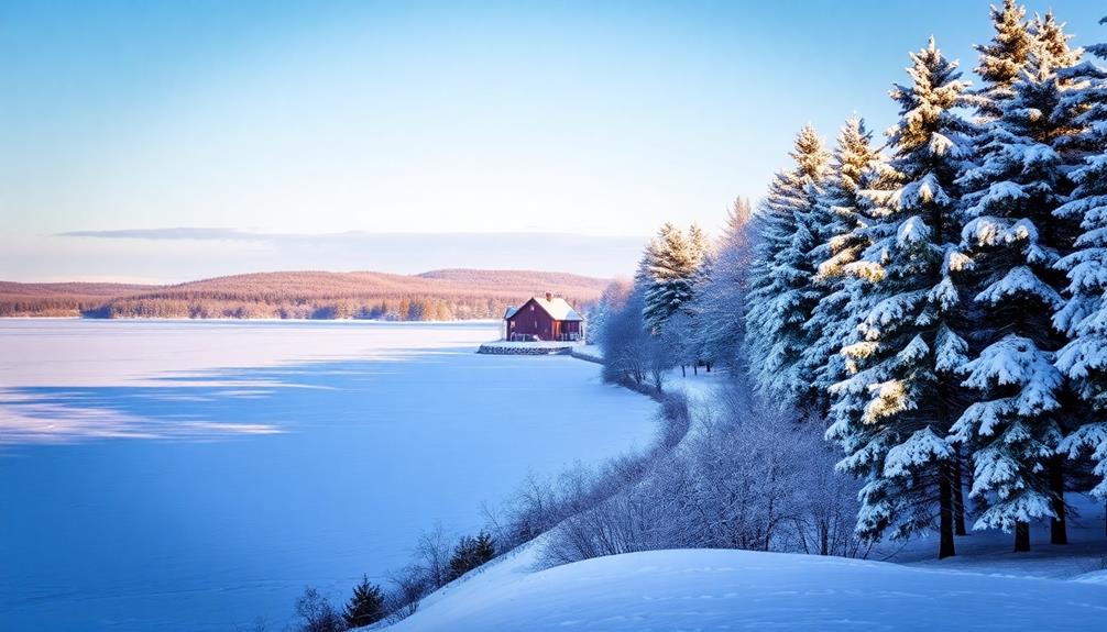 scenic picturesque lake in minnesota